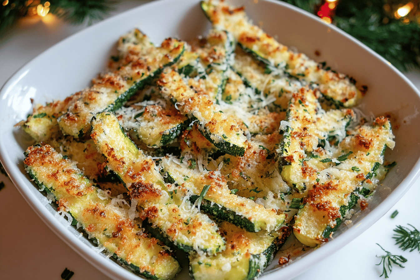 Baked Parmesan Zucchini (Christmas Recipe & Thanksgiving Recipe)