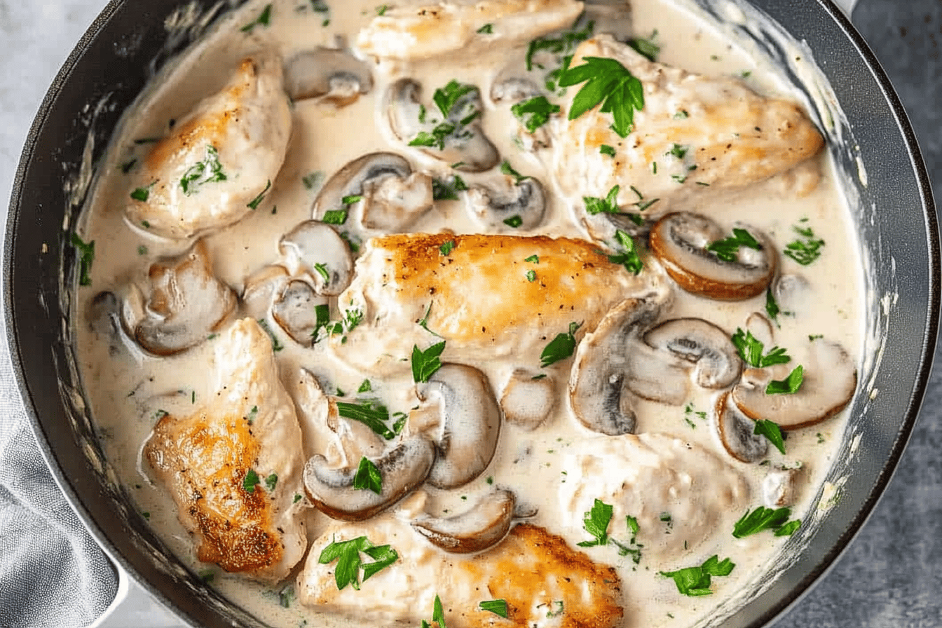 The Best Creamy Chicken Mushroom Skillet Recipe