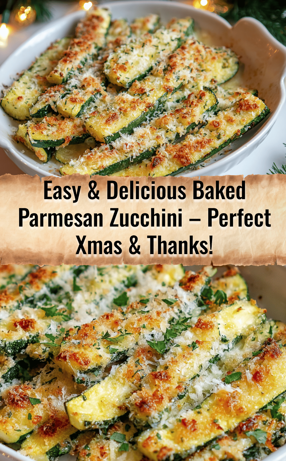 Baked Parmesan Zucchini (Christmas Recipe & Thanksgiving Recipe)