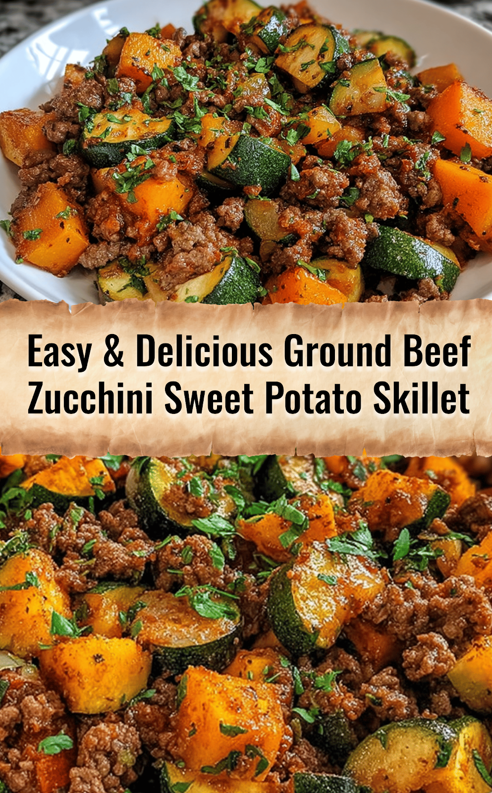 Ground Beef Zucchini Sweet Potato Skillet