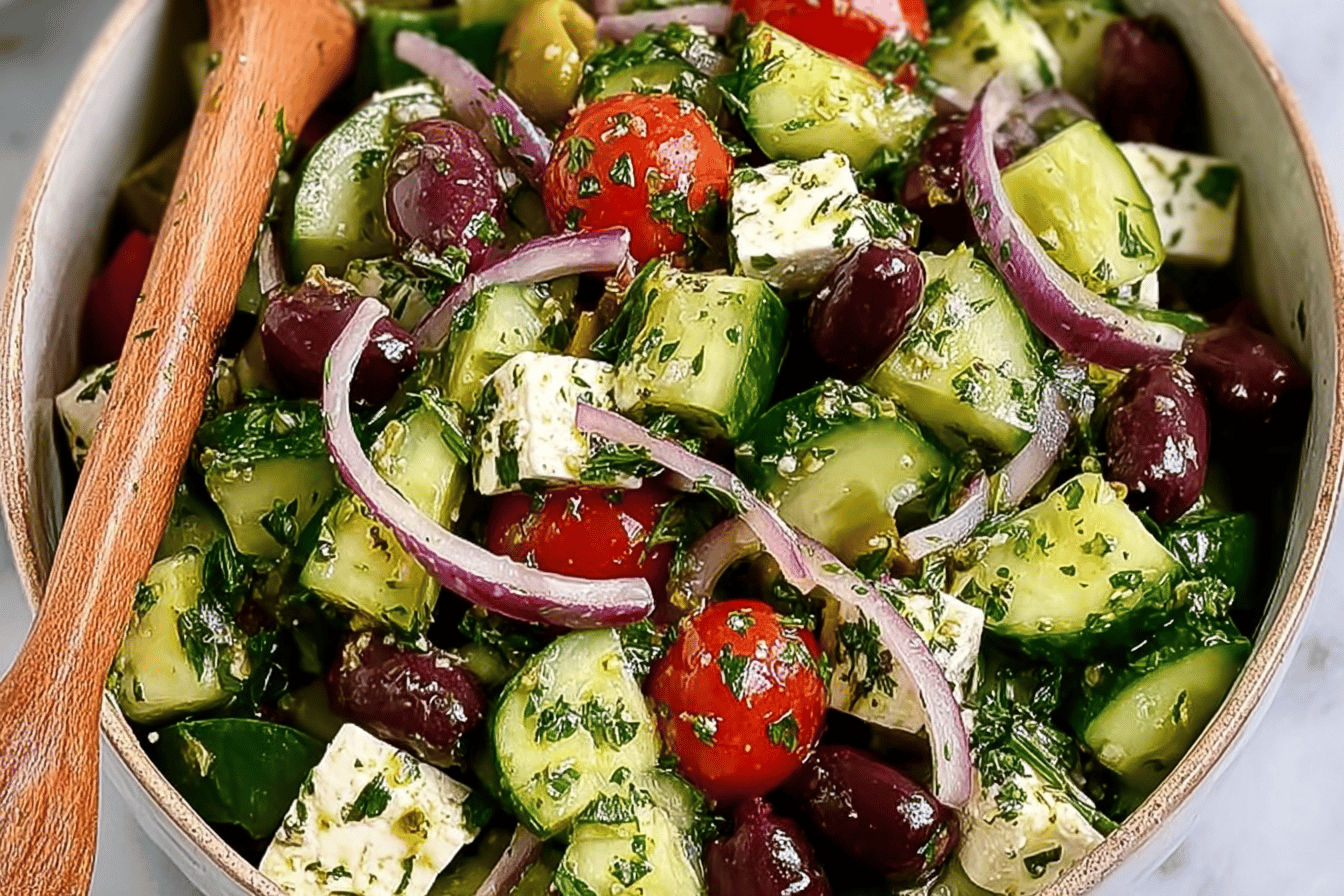 Mediterranean Cucumber and Olive Salad – Amazing 15-Minute Summer Side