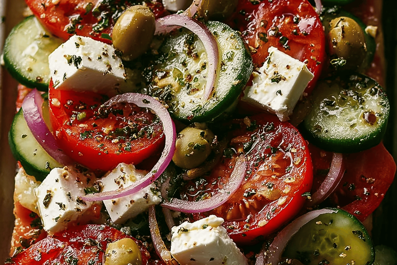 Mediterranean Greek Salad with Feta and Olives