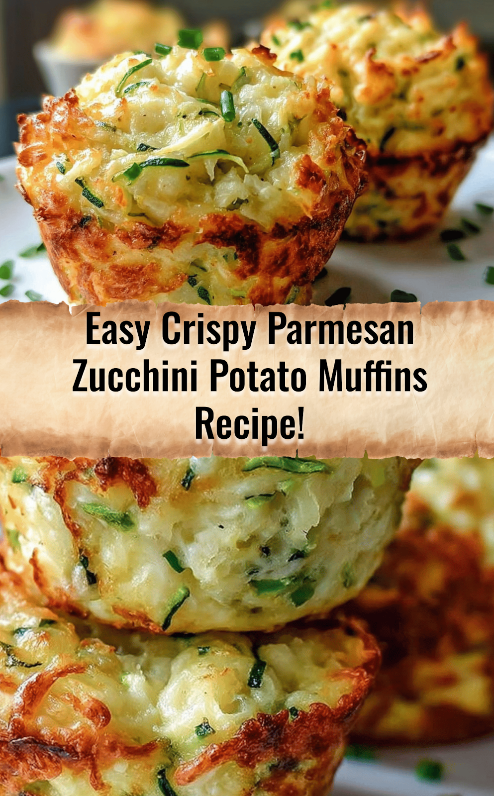 Crispy Parmesan Zucchini Potato Muffins