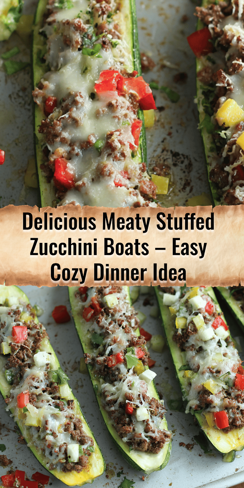 Meaty Stuffed Zucchini Boats