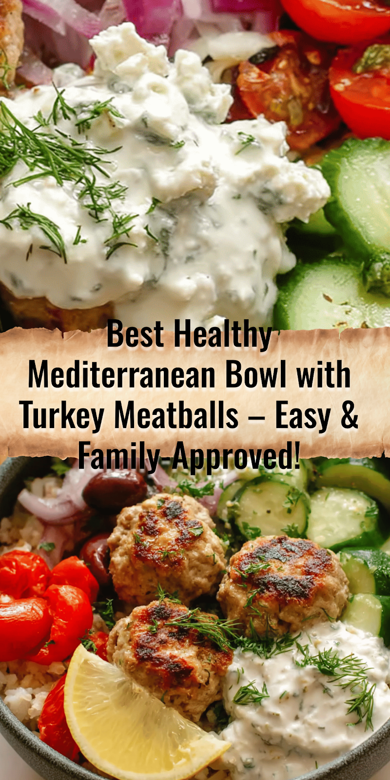Mediterranean Bowl with Turkey Meatballs
