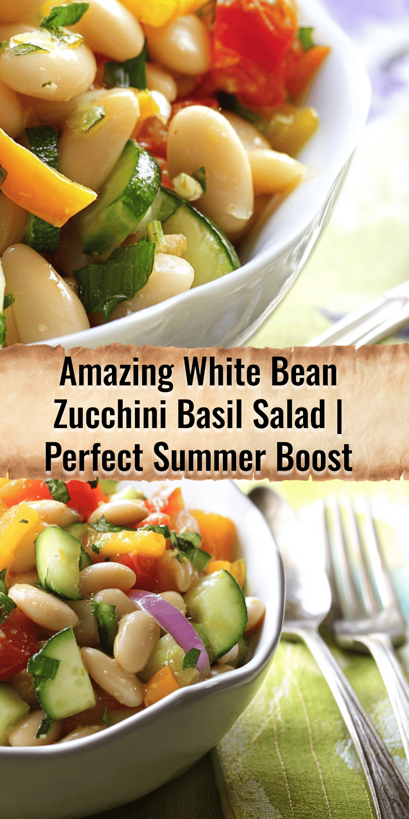 White Bean Zucchini Basil Salad