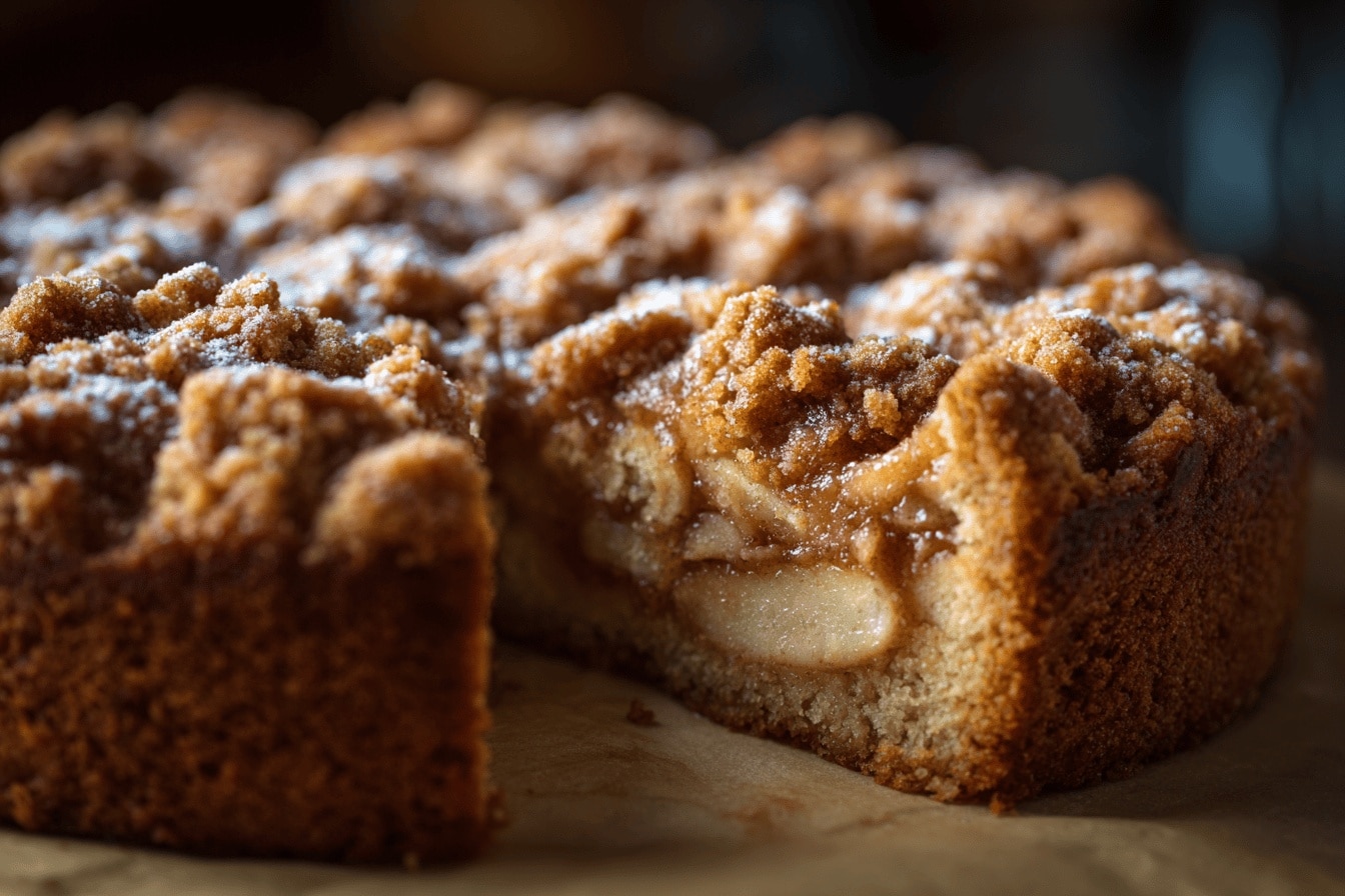 Apple Crumb Cake – Topped with Cinnamon Apple Drizzle
