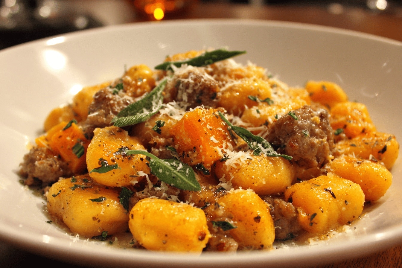 Creamy Butternut Squash Gnocchi with Sausage Recipe
