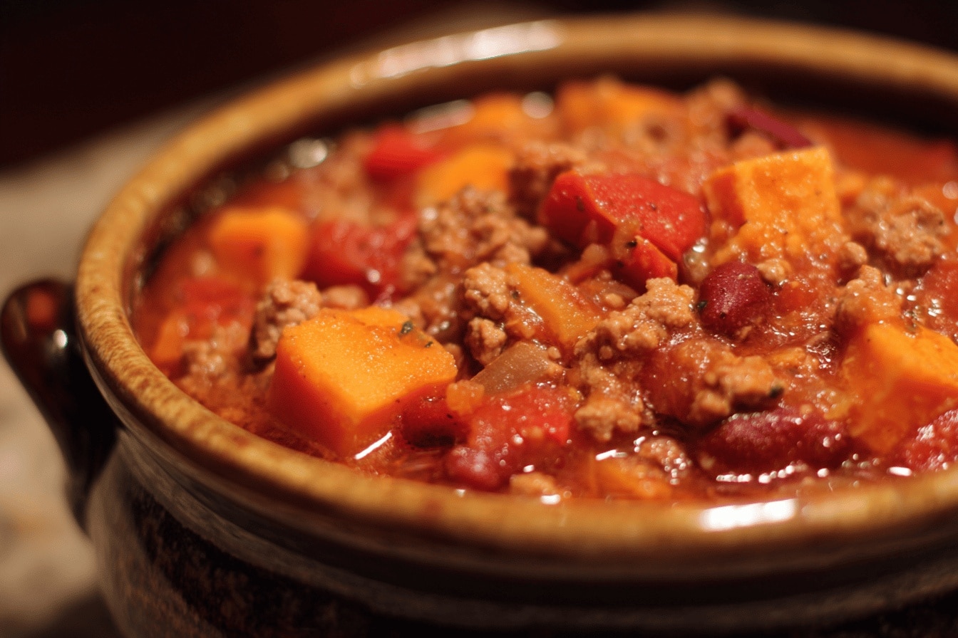 Sweet Potato Turkey Chili (Healthy Dinner Recipe! No beans)