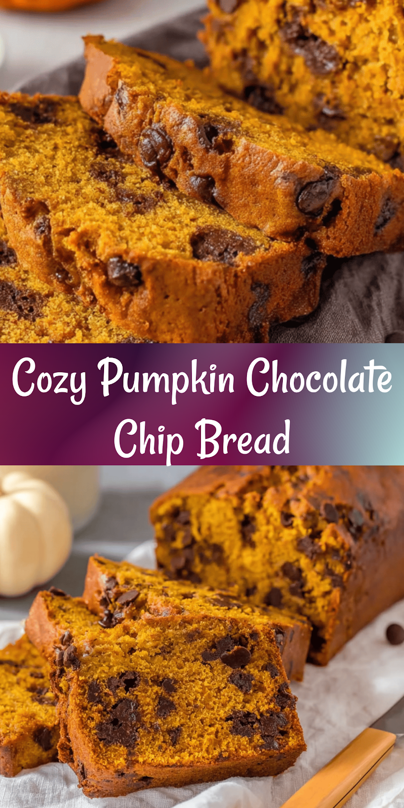 Cozy Chocolate Chip Pumpkin Bread