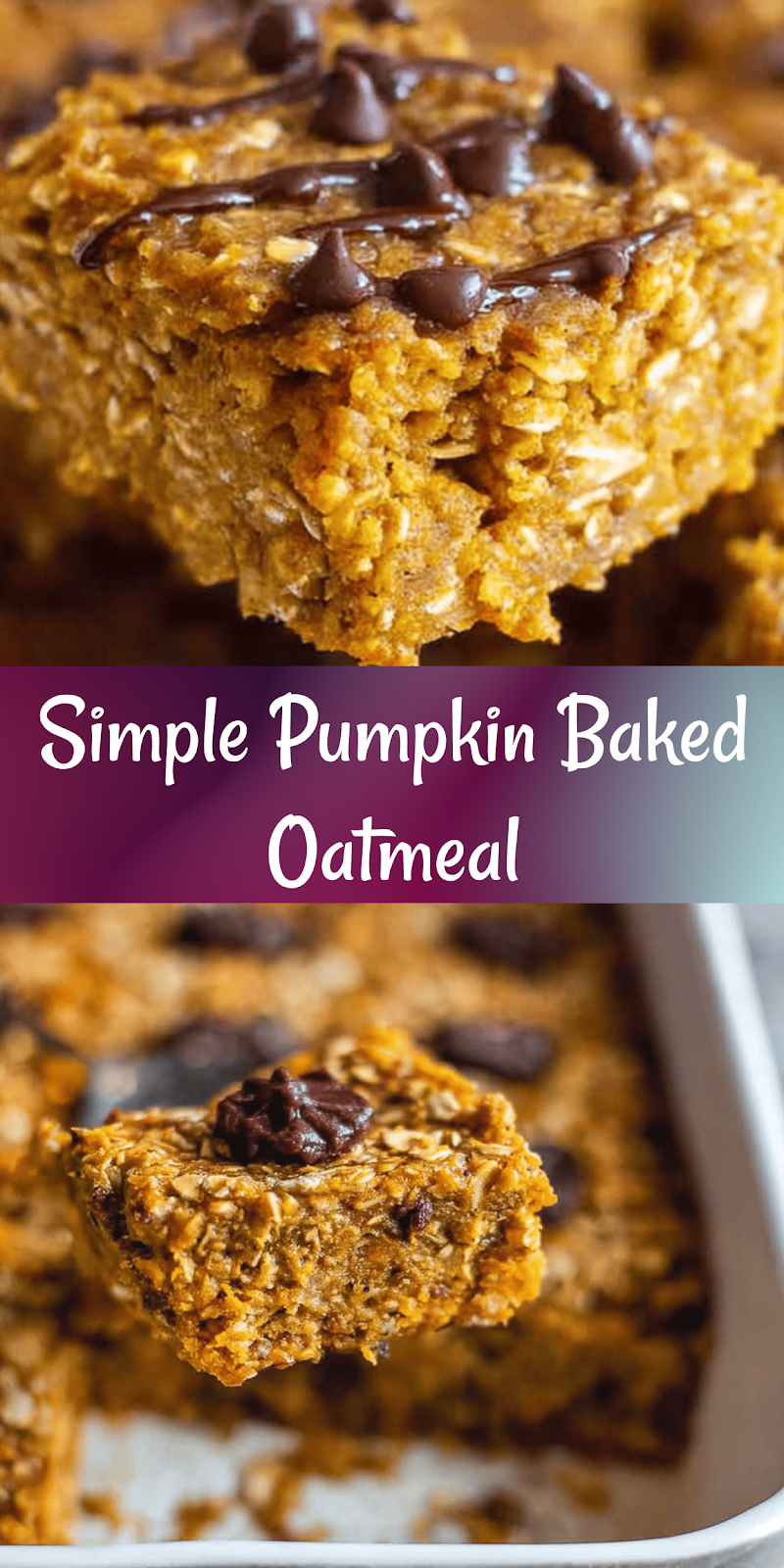 Easy Pumpkin Baked Oatmeal