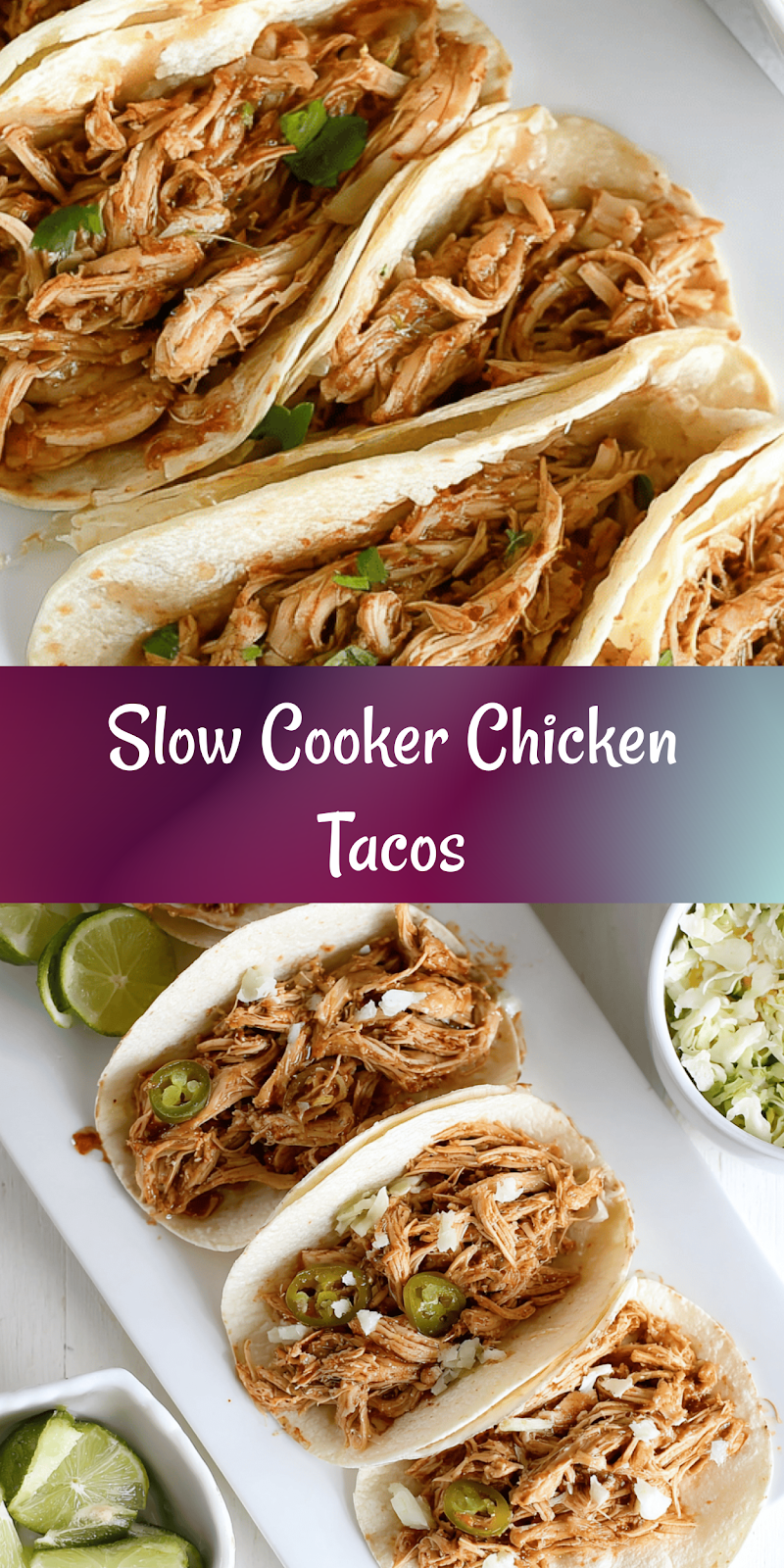 Easy Slow Cooker Chicken Tacos with Chipotle Sour Cream Sauce