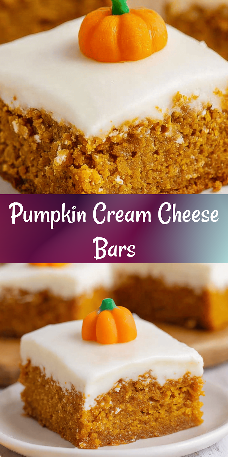 Pumpkin Bars with Cream Cheese Frosting
