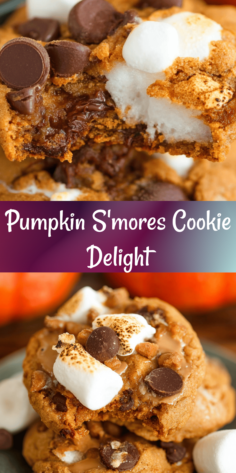Pumpkin S'mores Cookies