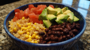 Southwest Avocado and Black Bean Quinoa Bowls