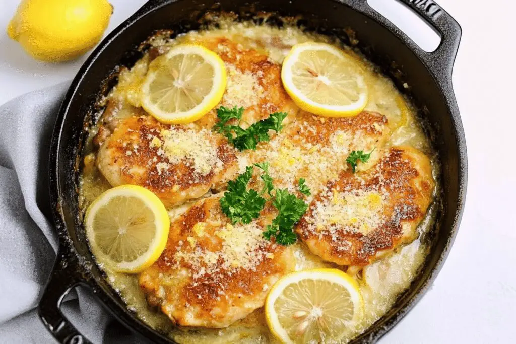 Lemon Parmesan Chicken Creamy Bake