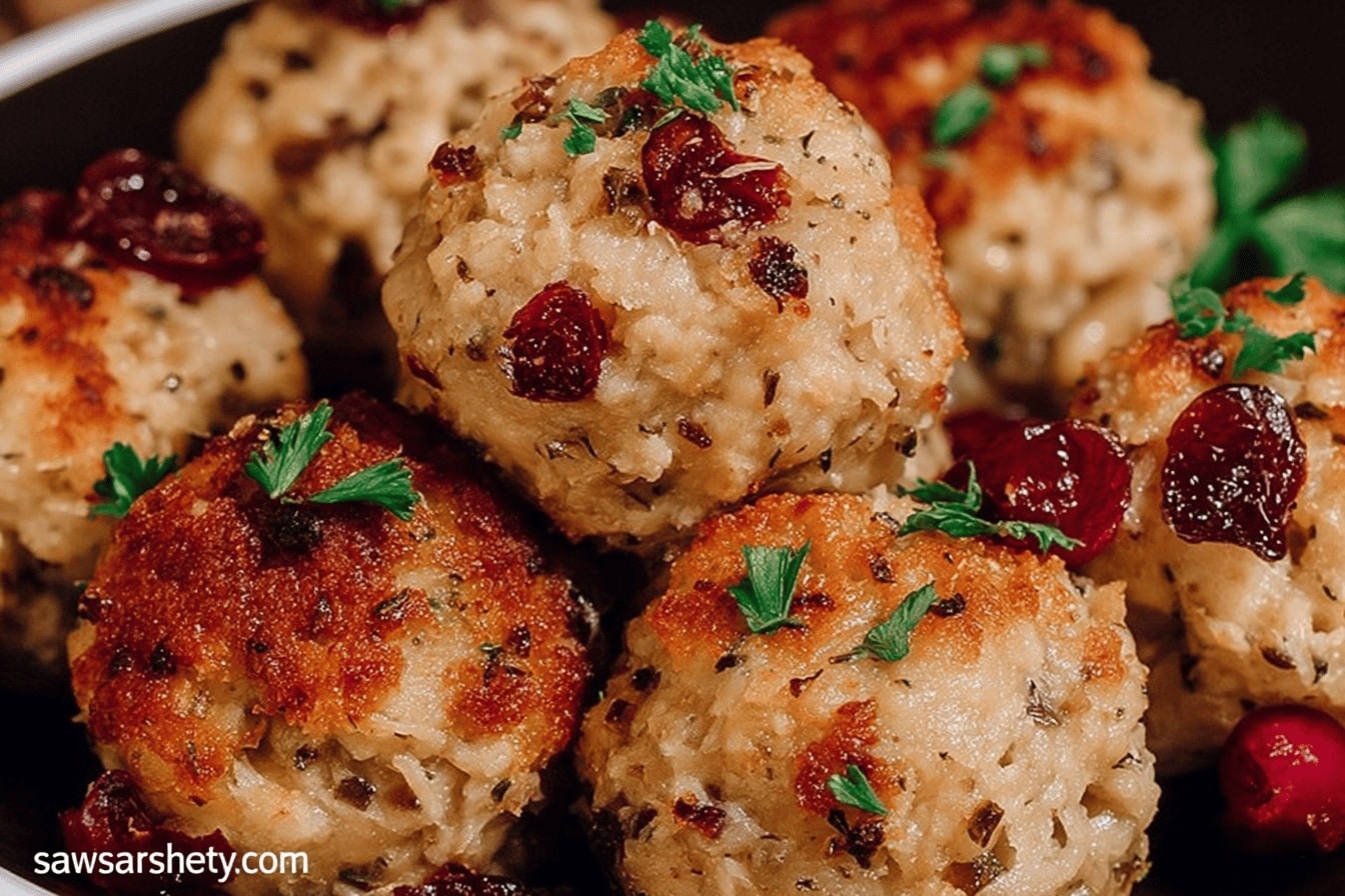 cranberry turkey stuffing balls