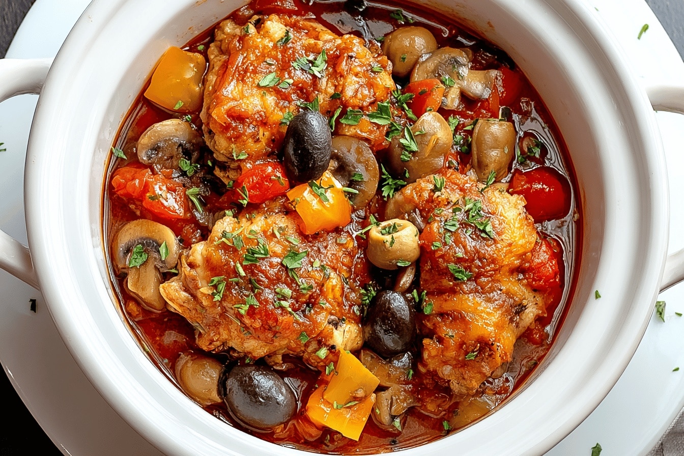 slow cooker chicken cacciatore