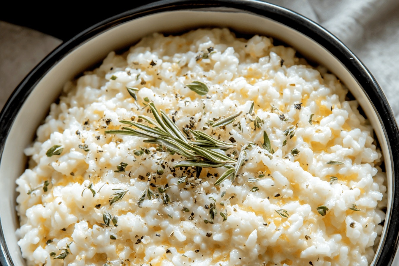 slow cooker garlic parmesan risotto