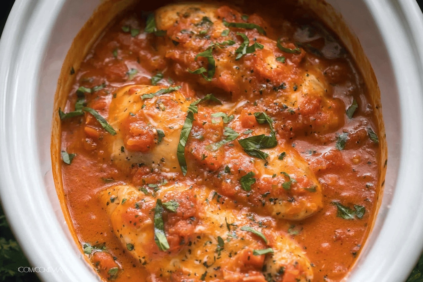 slow cooker tomato basil chicken