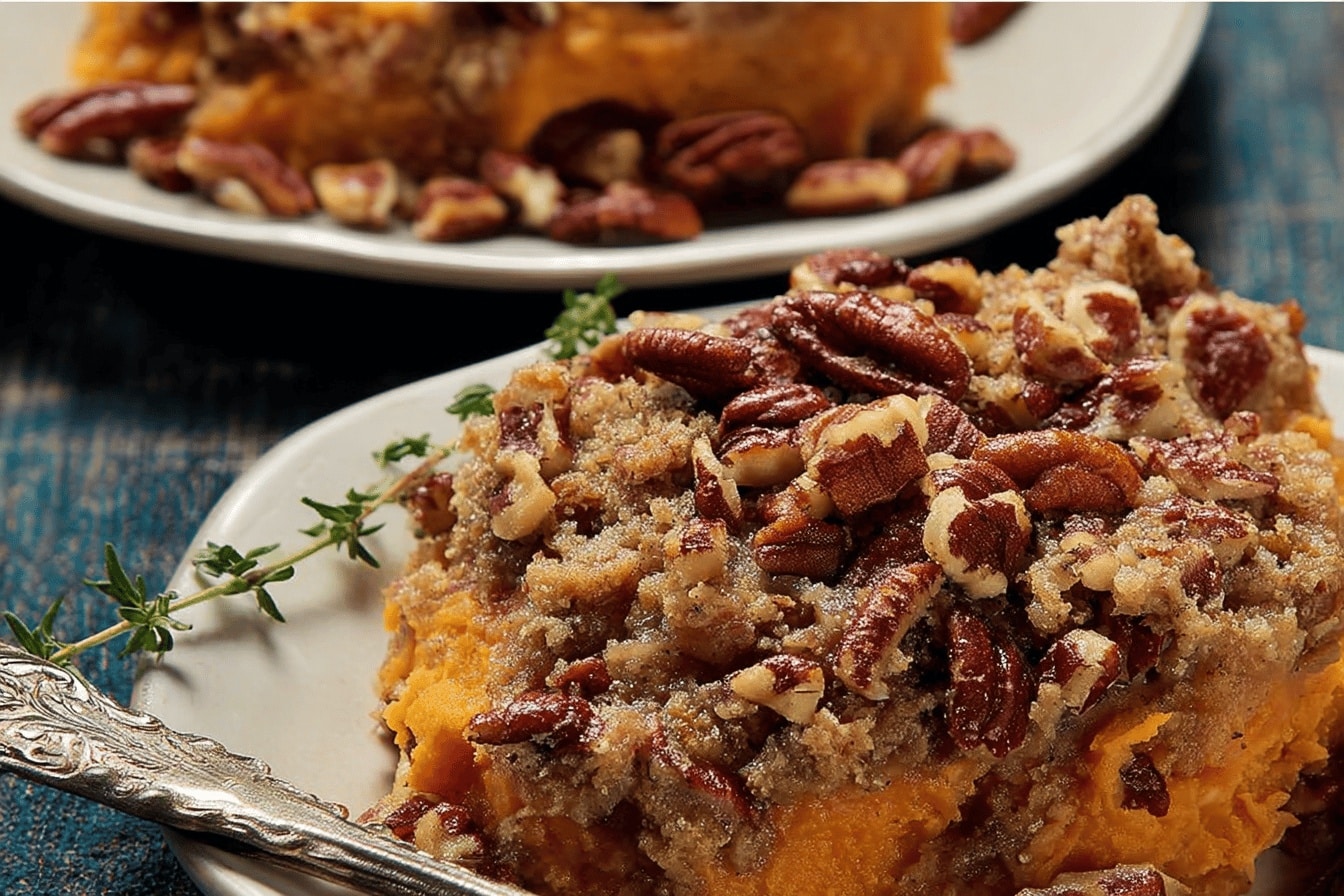 sweet potato casserole pecan topping